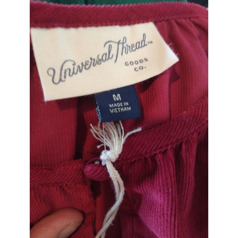 Universal Thread Women's M Red Balloon Long Sleeve Corduroy Mini Shift Dress NWT - Picture 5 of 6